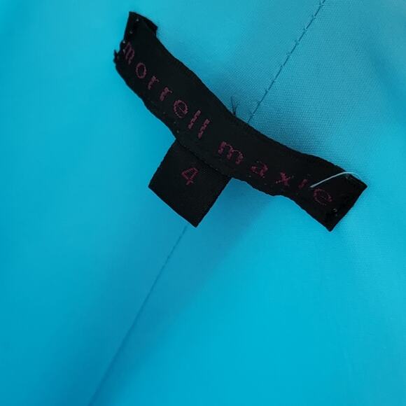 NWT Morrell Maxie Aqua Blue Sheer Back Gown, Style # 14825, Sz 4 - Picture 11 of 11